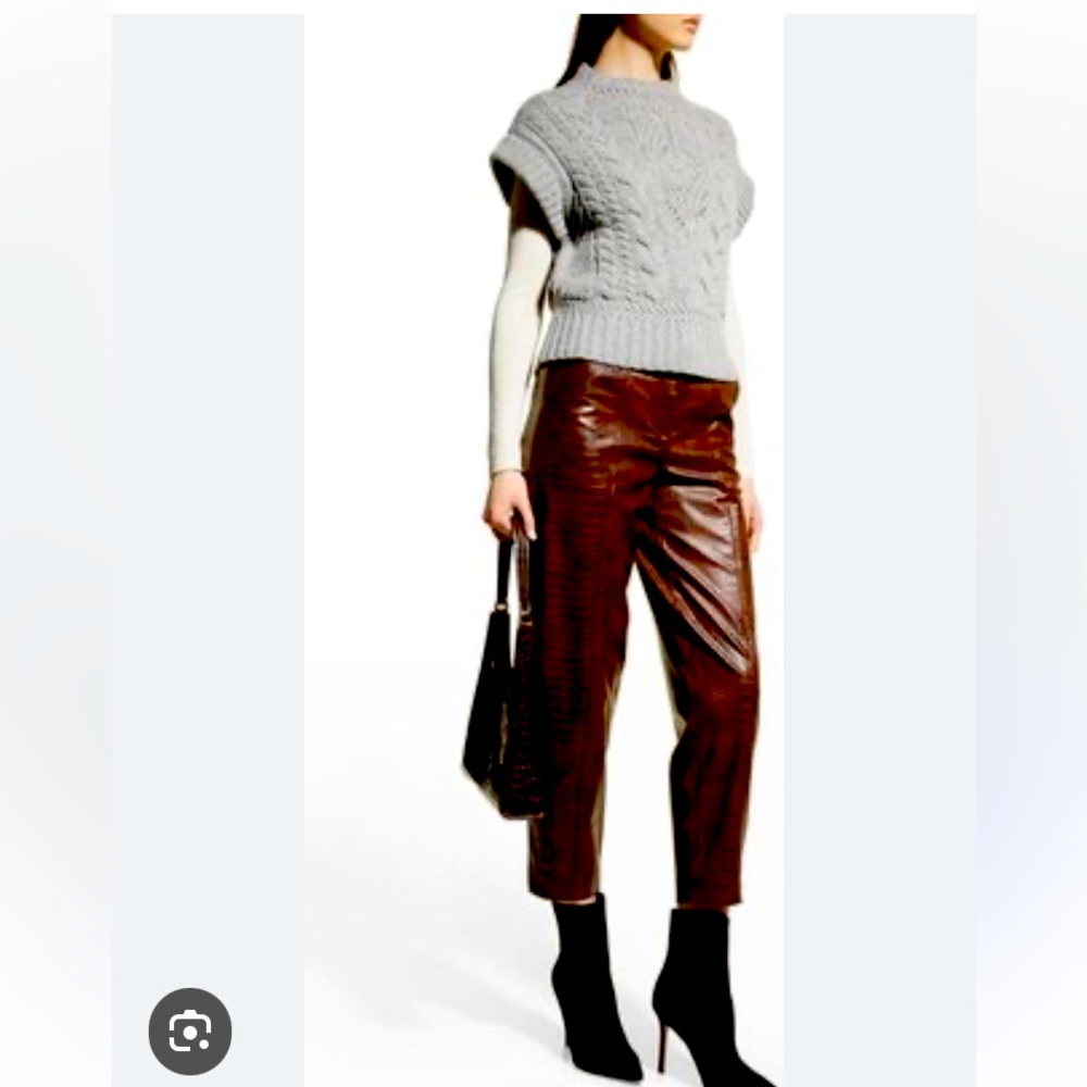 NWT VERONICA BEARD Carabella faux leather barrel pants